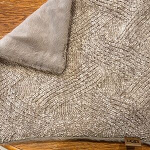 UGG Tan Textured Throw Blanket
